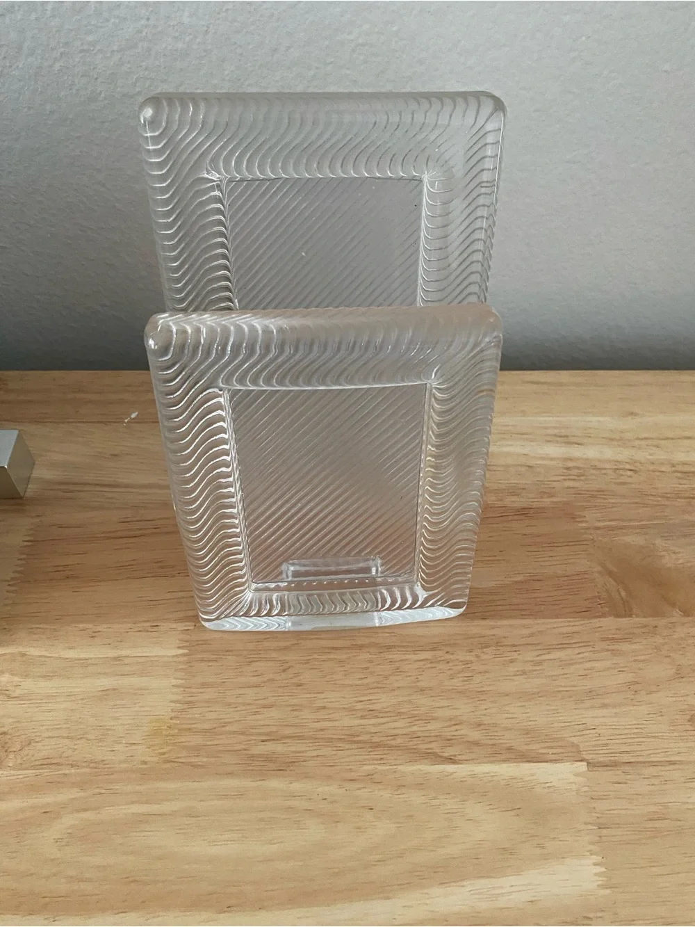 Mikasa Clear Glass Textured Photo Frame Pair